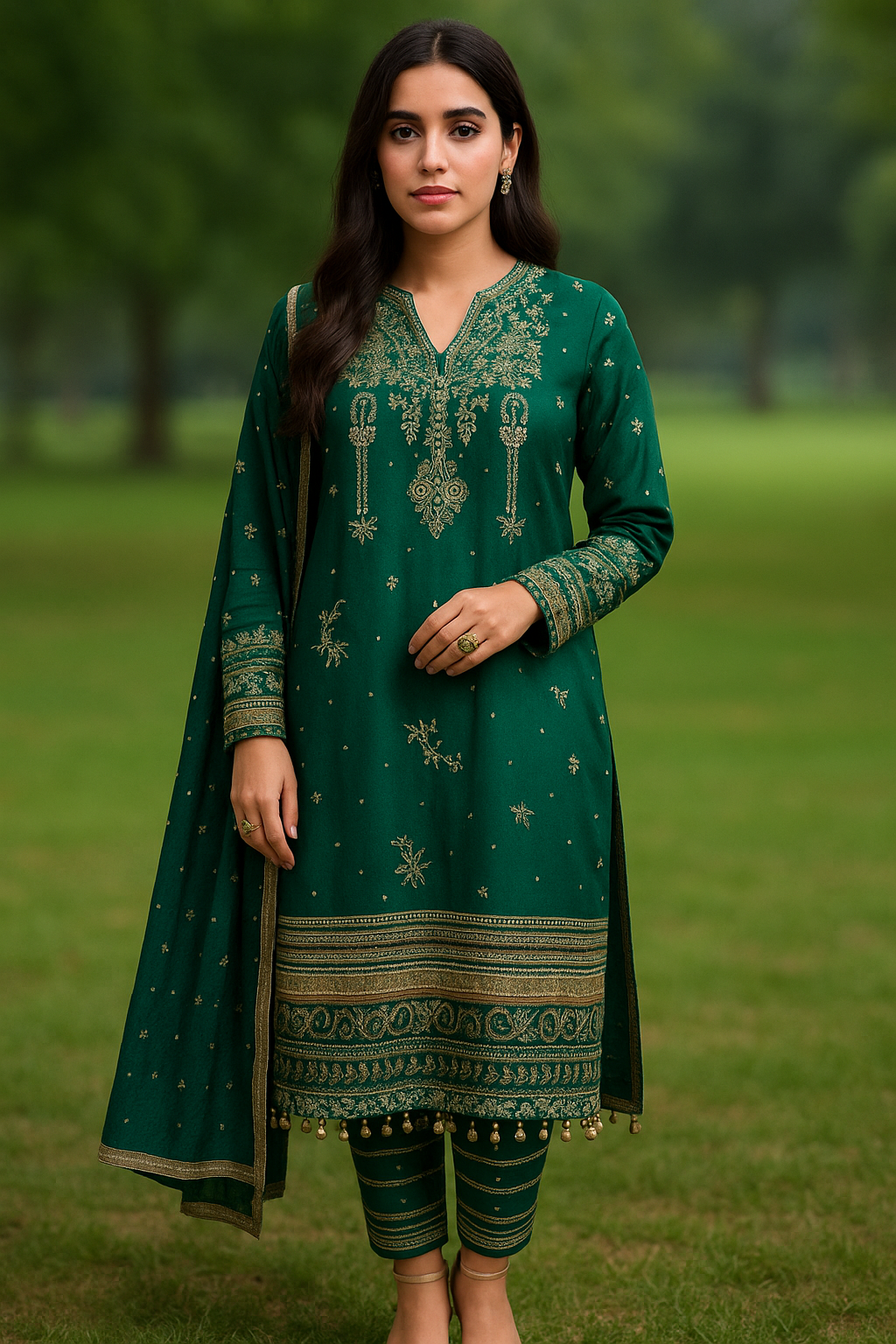 Chiffon Dyed Embroidred Dress By RAAYA (Unstiched) Sethi Brothers
